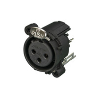 Neutrik NC3FAV2 - 3 pole female XLR receptacle, grounding: separate ground contact to mating connector shell and front panel, vertical PCB mount