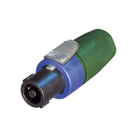 Neutrik NL4FX-5 4 pole cable connector, chuck type strain relief, green bushing