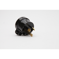 Clipsal Piggyback Plug UA 10A 3PIN Black - Sold as a box of 20