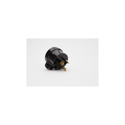 Clipsal Piggyback Plug UA 10A 3PIN Black - Sold as a box of 20